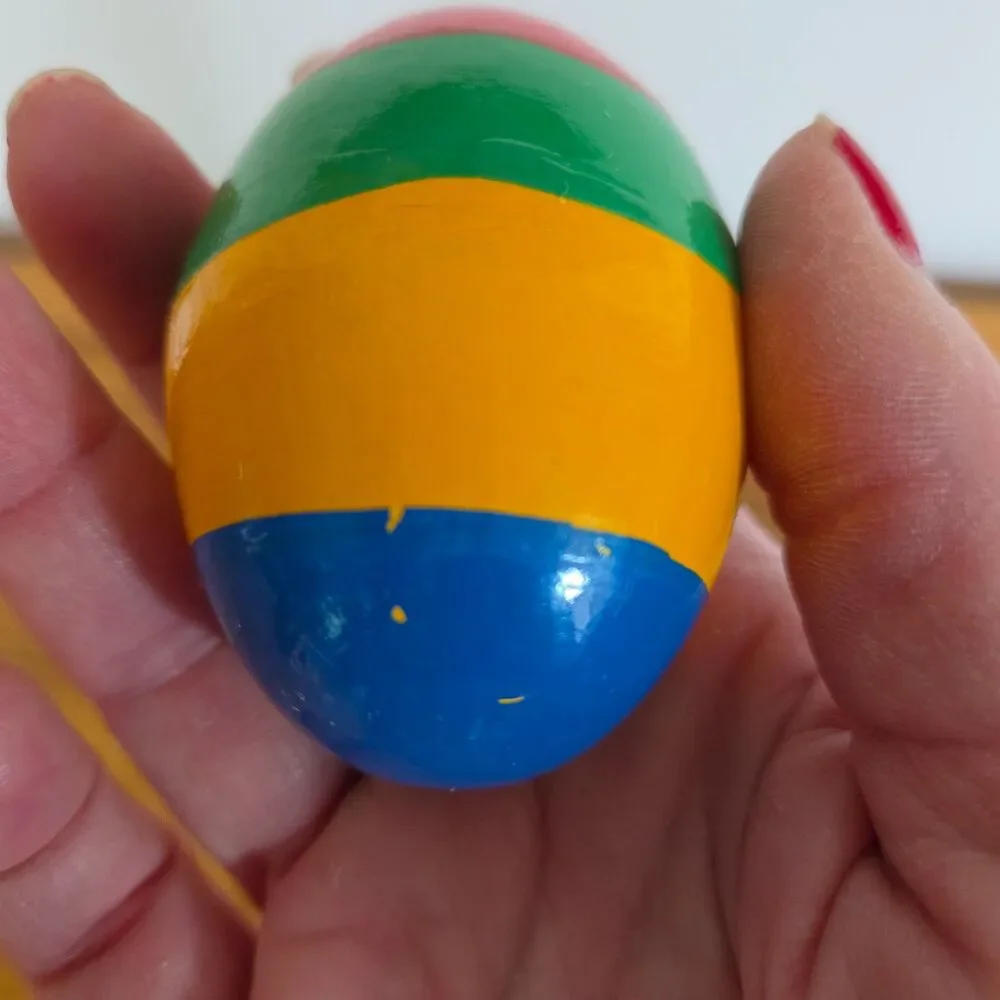 HABA Germany Wooden Rainmaker Grasping Toy & Multi-Color Shaker Egg Rattle Set